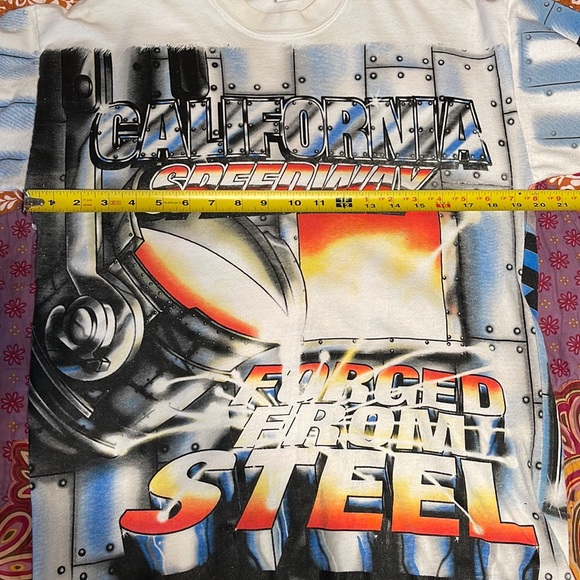 Vintage 90s T-shirt Large AOP California Speedway Racing Car 1997 NASCAR Allover - Picture 14 of 14